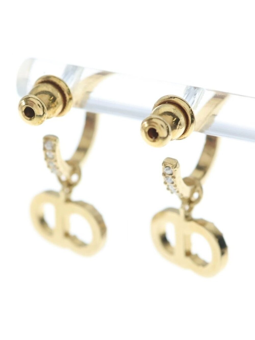 Dior CD Logo Earrings Rhinestone - Picture 2 of 6